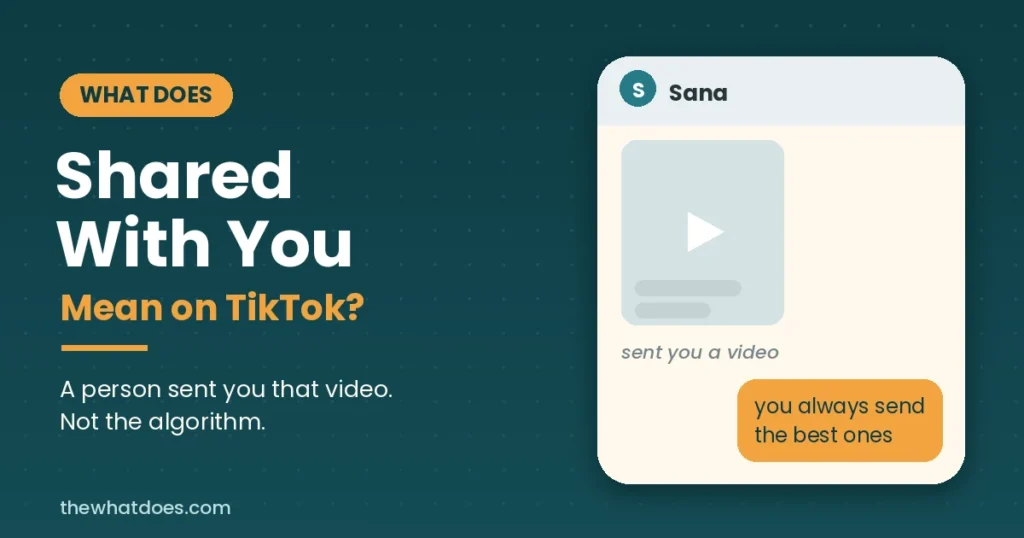 A TikTok message showing a video shared directly with someone