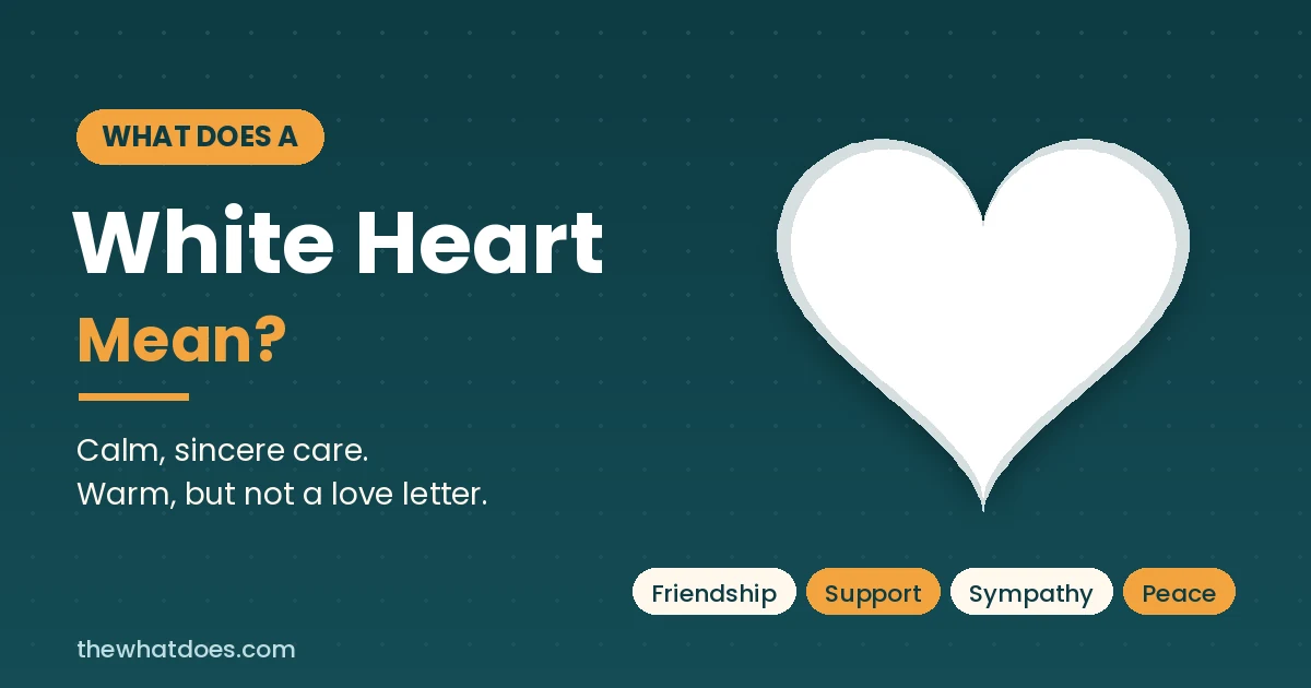 The white heart emoji with its main meaning, calm and sincere care