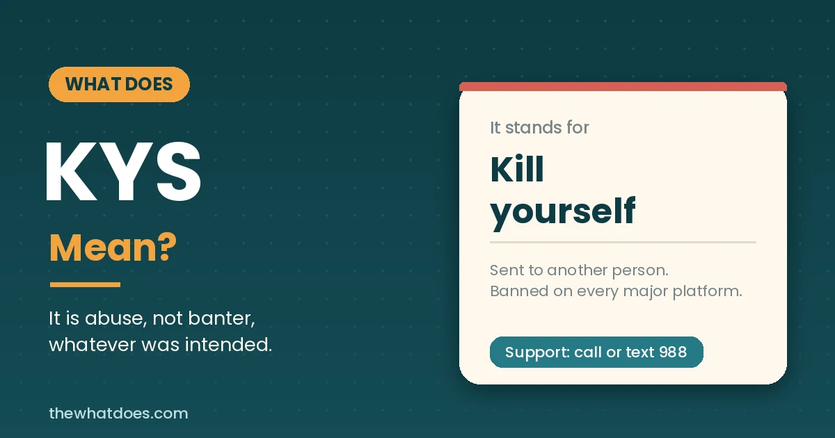 KYS stands for kill yourself and is not banter